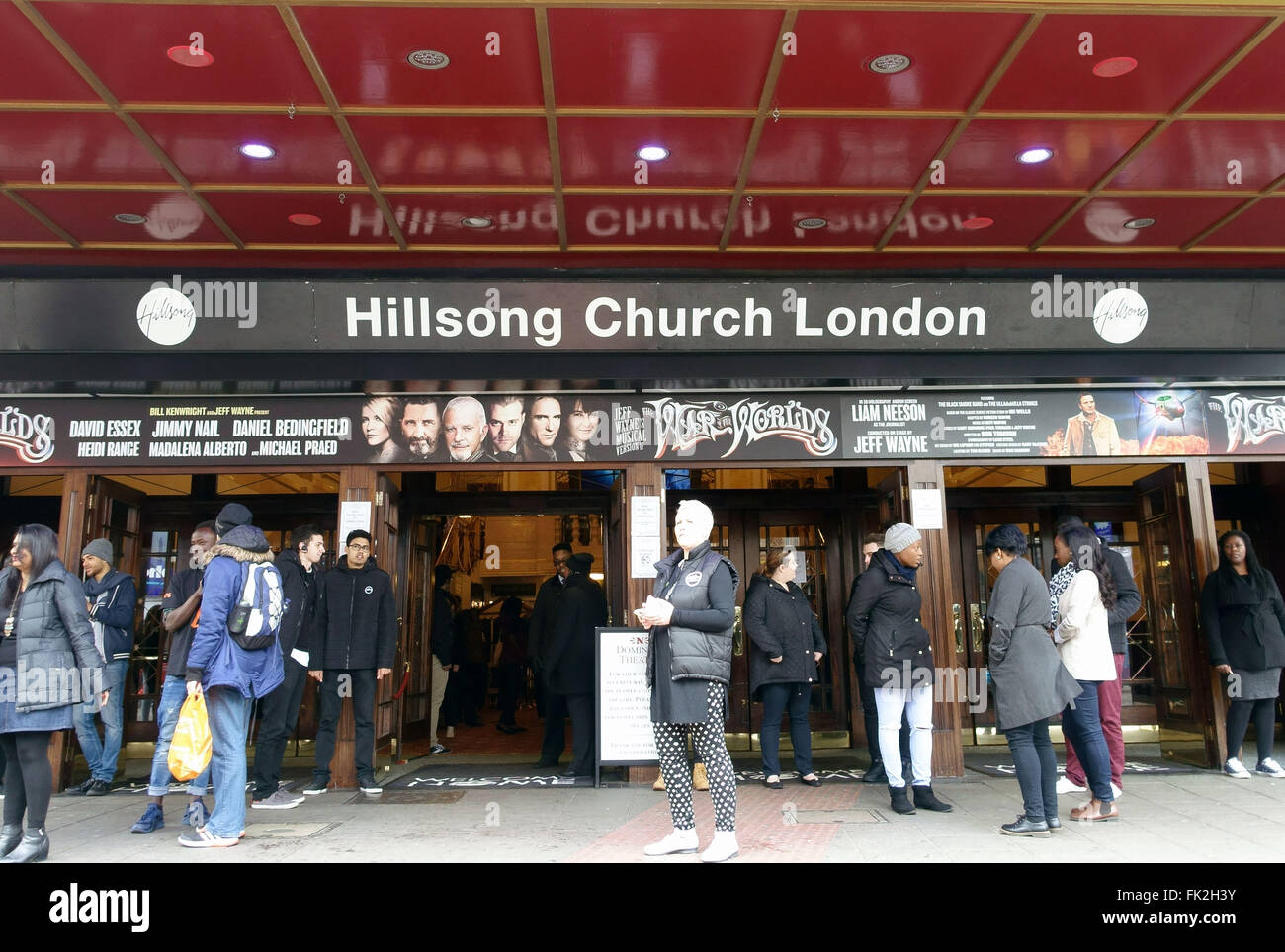 Hillsong Église Pentecôtiste au Dominion Theatre, Tottenham Court Road, London le dimanche Banque D'Images