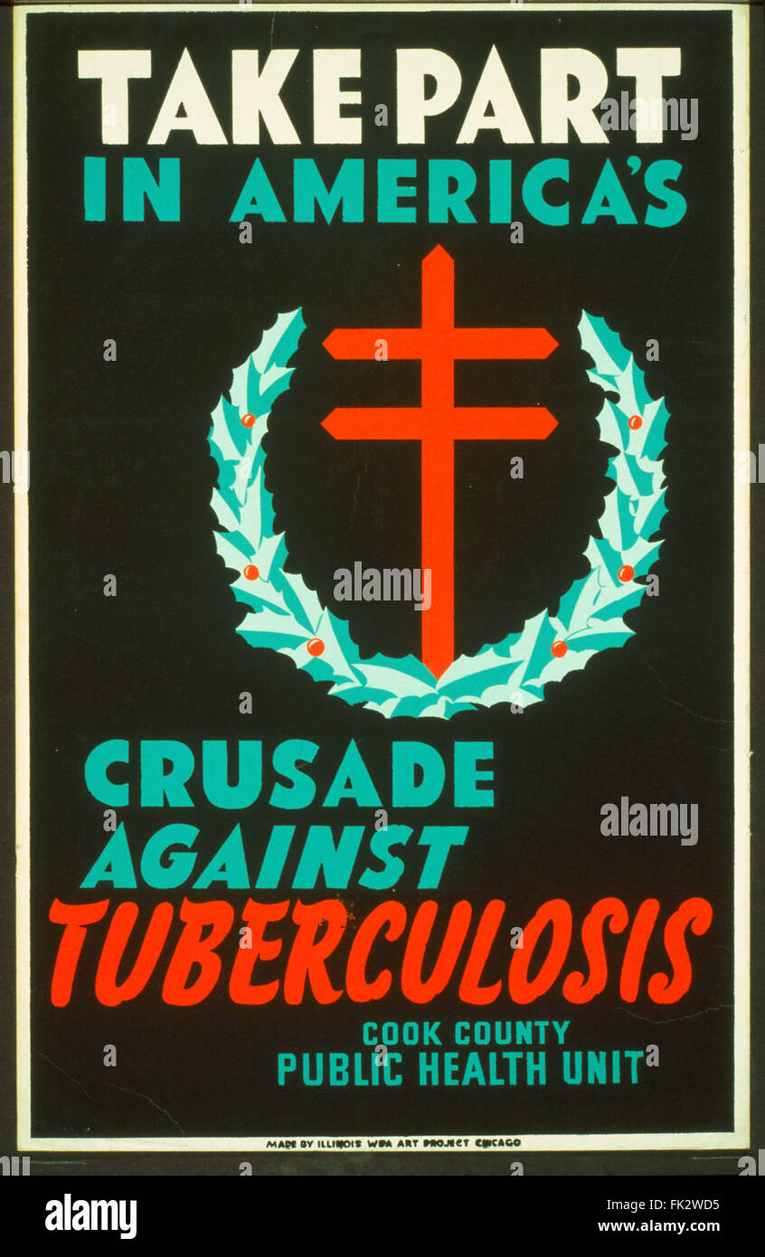 La tuberculose affiche créée par le WPA, 1941-1943. Bibliothèque du Congrès. (Richard B. Levine) Banque D'Images