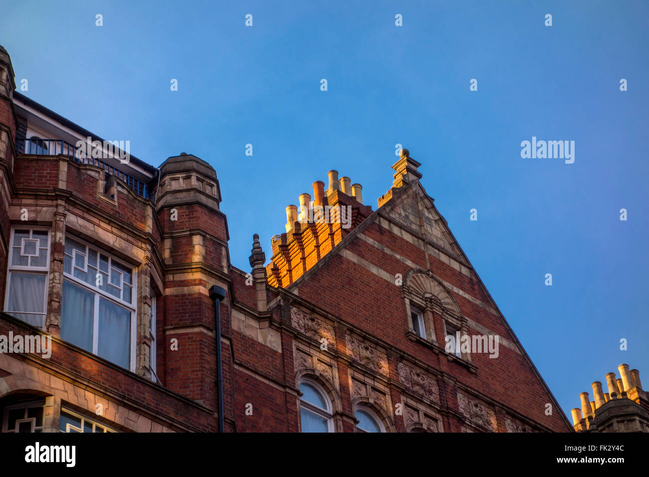 Hôtel particulier victorien Maison Thrutchley, bloc, Bickenhall Street, Marylebone, London, UK Banque D'Images