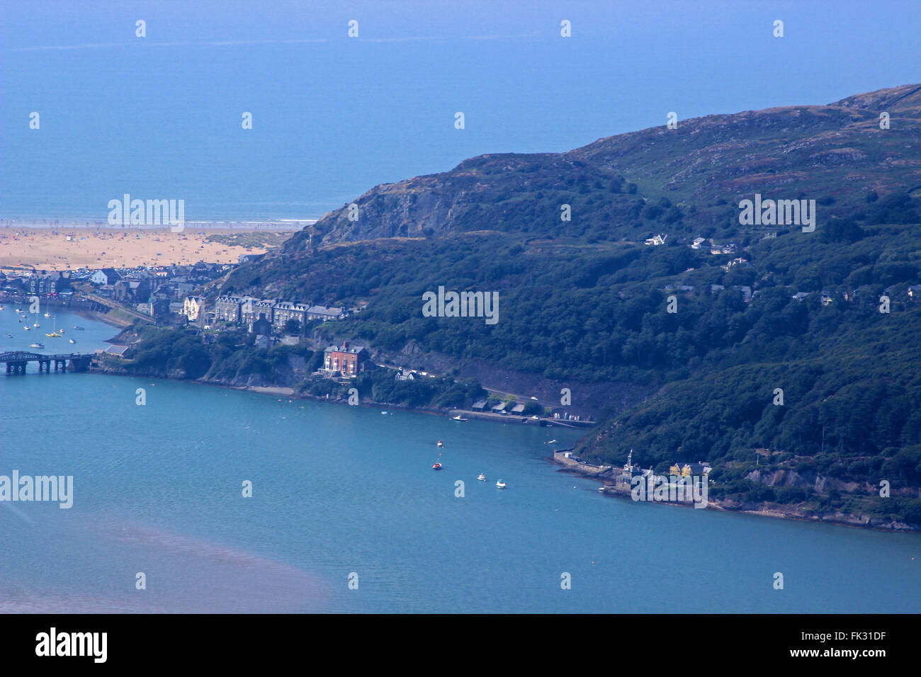 Vue vers le lac de Barmouth et Cregennen Bryn Brith Gwynedd au Pays de Galles Banque D'Images