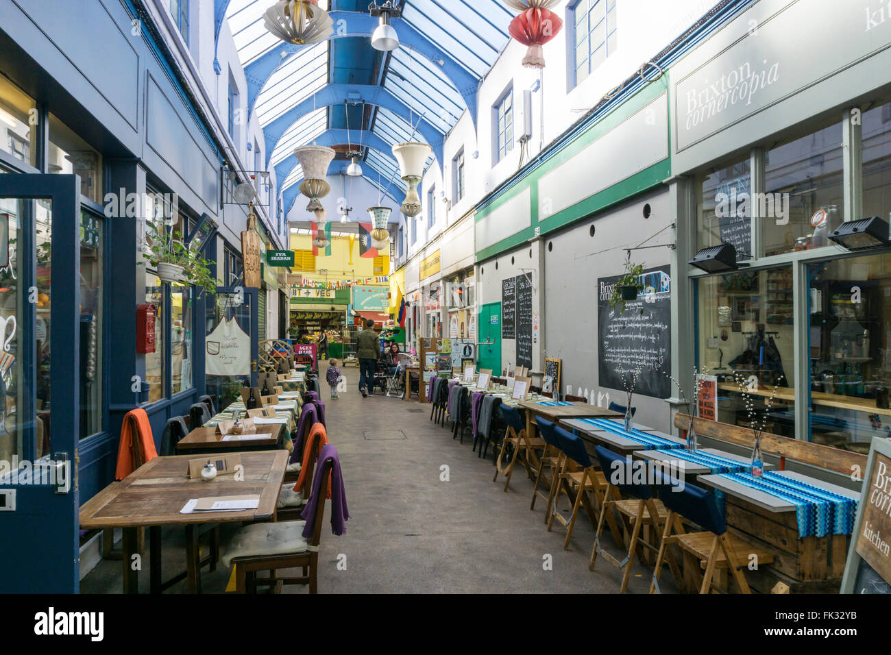 Marché de Village de Brixton, dans le sud de Londres. Banque D'Images