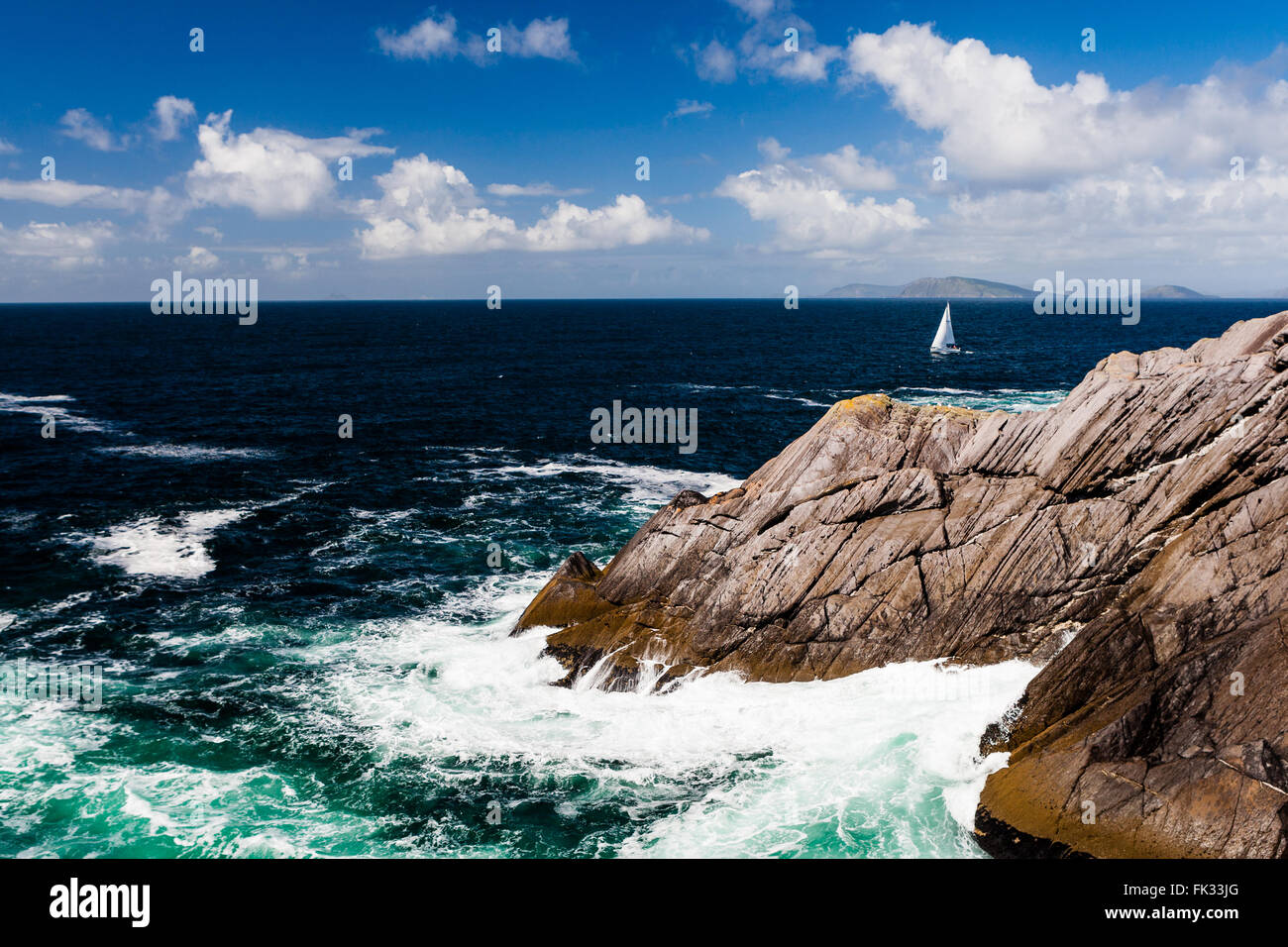 Dursey Island, Péninsule de Beara, comté de Cork, Irlande - Août 18, 2010 : Dursey Island est séparée du continent par un étroit Banque D'Images