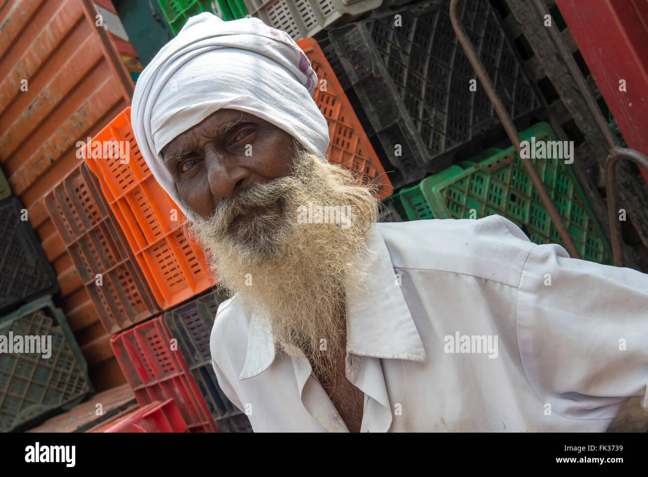 Vieil Homme de Kanchipuram, Marché Banque D'Images