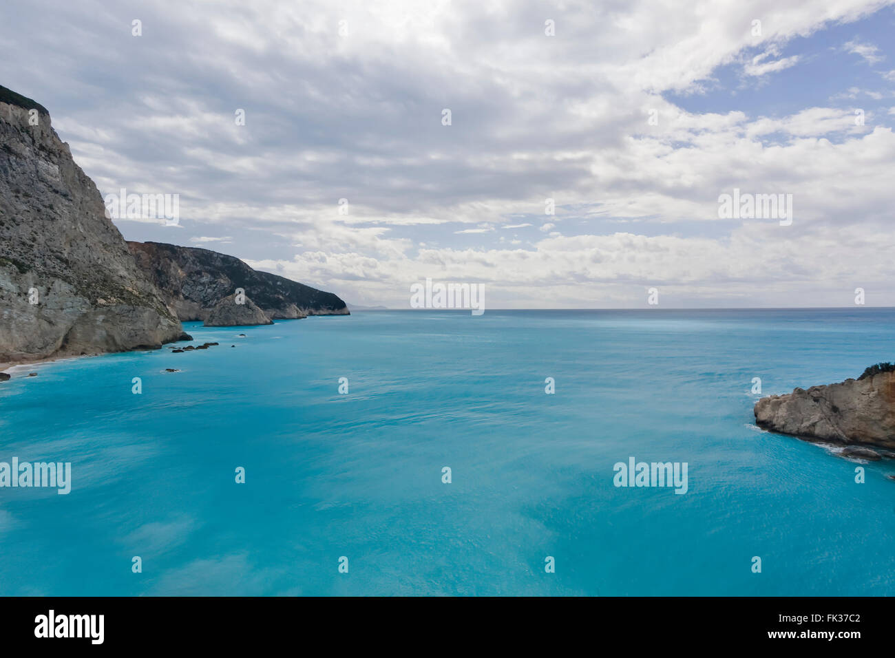 Porto Katsiki plage dans la mer Ionienne. Leukada island.Porto .la Grèce. Banque D'Images