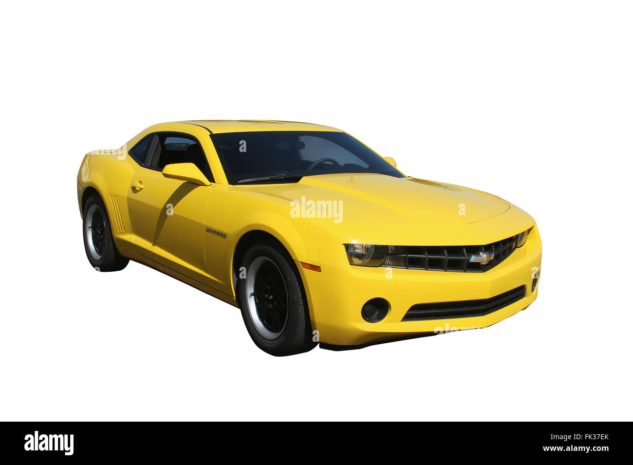 Chevrolet Camaro 2012 Auto-. Jaune. Dayton, Ohio, USA. Banque D'Images
