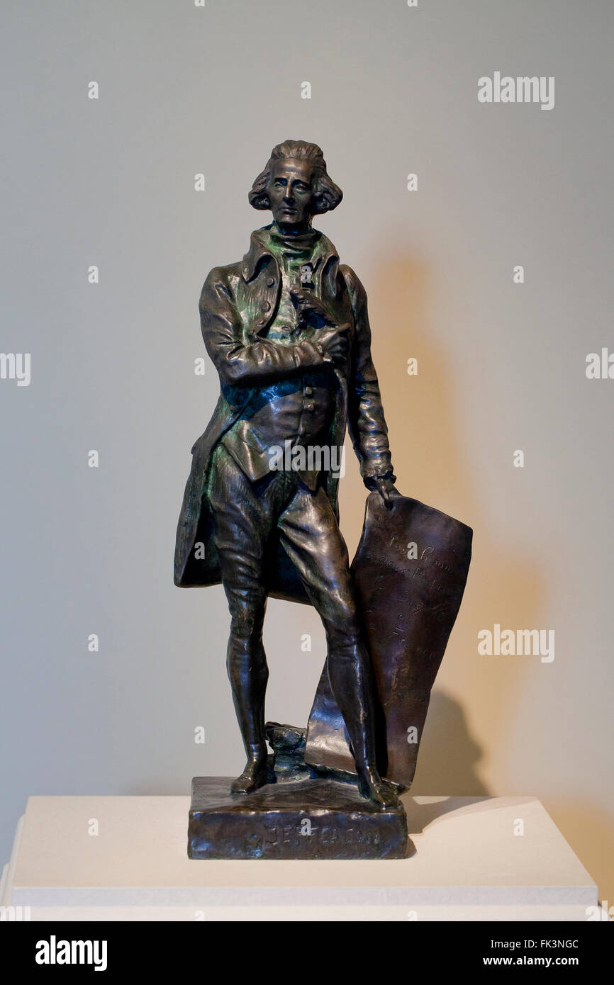 Thomas Jefferson par Pierre-Jean David D'Angers, 1892, bronze Banque D'Images