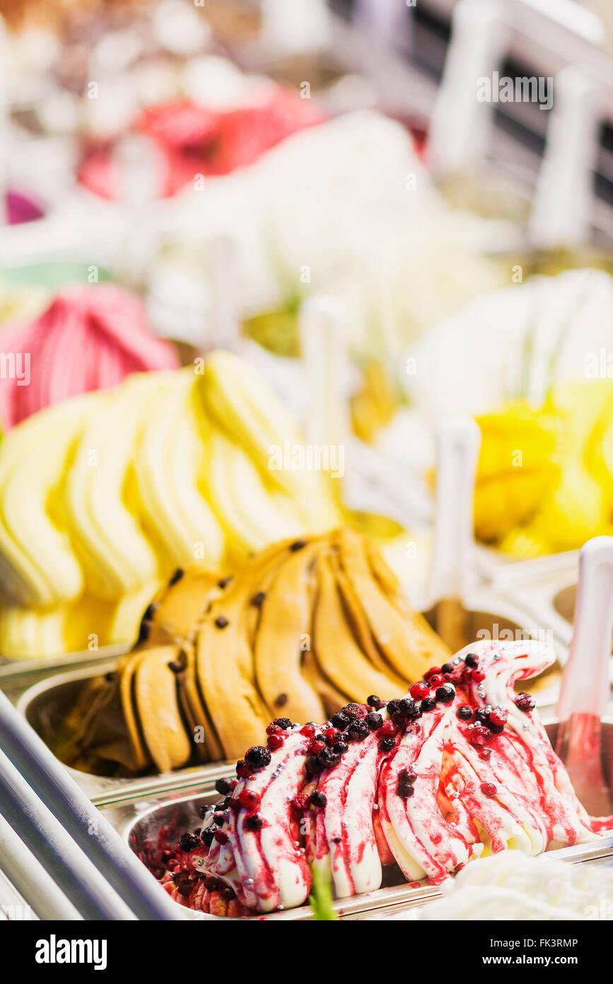 Gastronomique italienne classique gelato glace gelatto afficher en boutique Banque D'Images