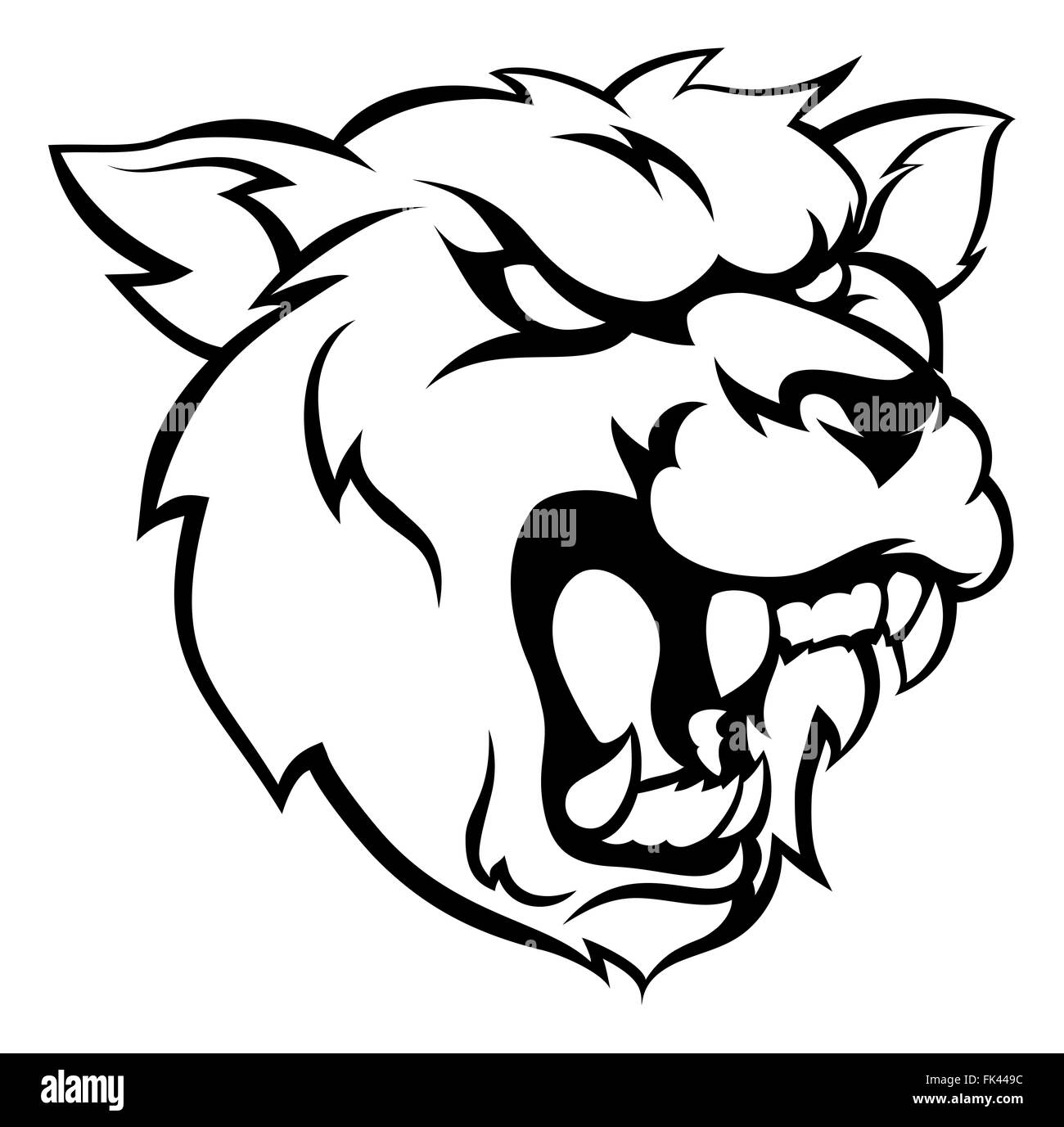 Une illustration d'un grizzly signifie animal mascotte sports head Banque D'Images