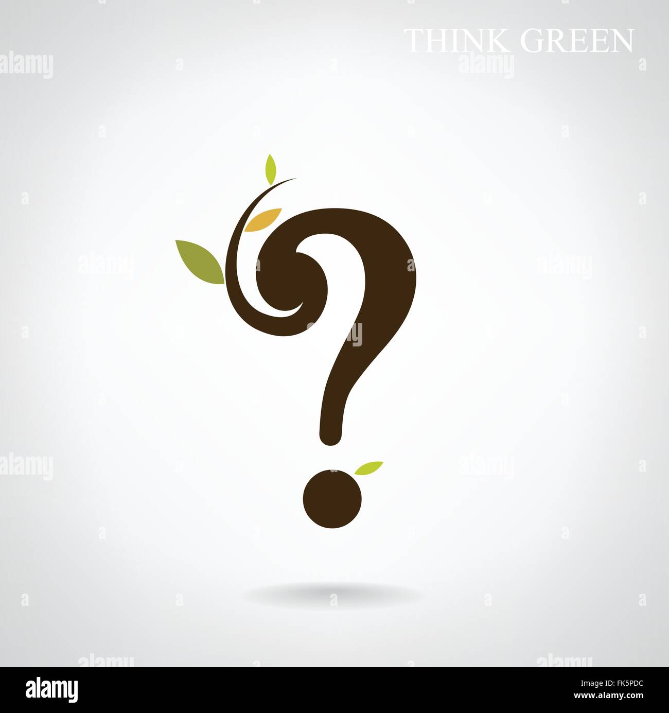 Question mark et Think green concept. Vector illustration Illustration de Vecteur