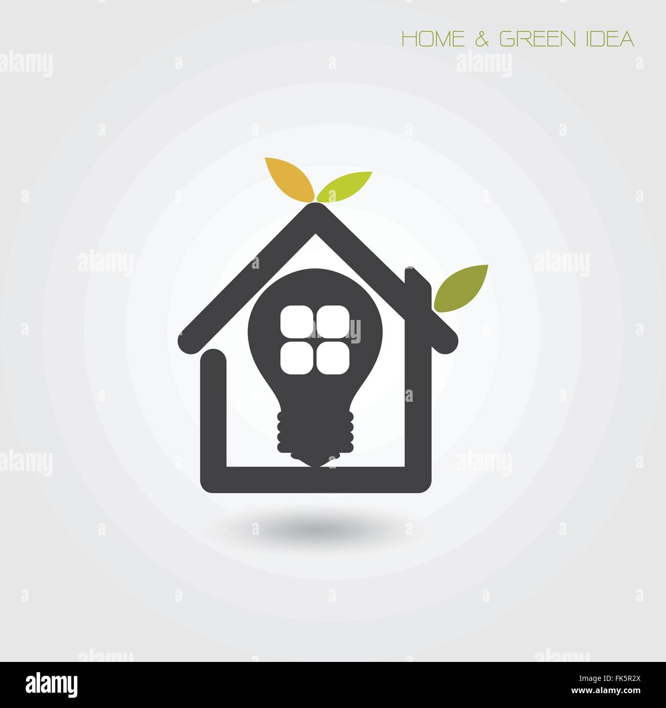 L'énergie verte accueil concept ,Maison et jardin symbole. Vector illustration Illustration de Vecteur