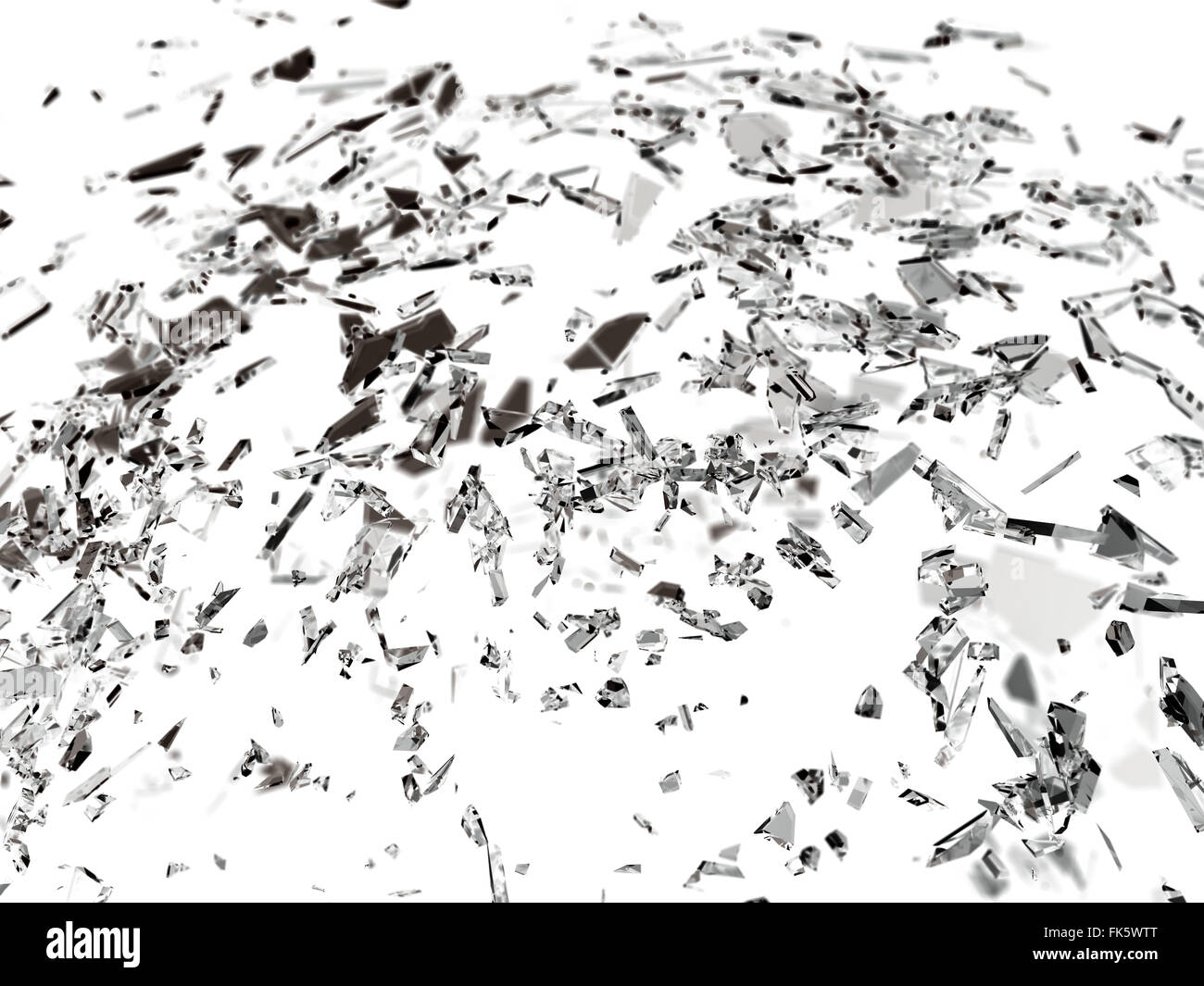 Morceaux de verre fissuré ou fractionnés en haute résolution. Banque D'Images