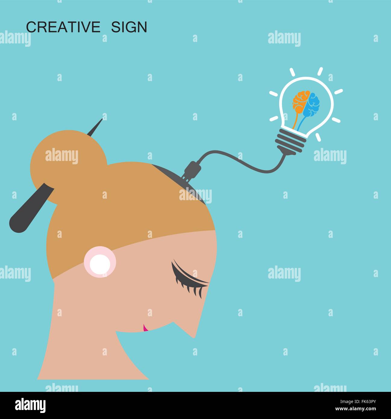 Silhouette femme chef créatif Contexte, conception d'affiches pour flyer brochure couverture ,idée d'entreprise.vector illustration Illustration de Vecteur