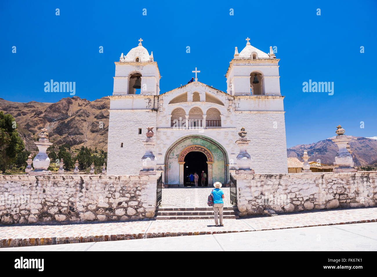Eglise de Santa Ana de la maca, une église à la maca, Canyon de Colca, Pérou, Amérique du Sud Banque D'Images