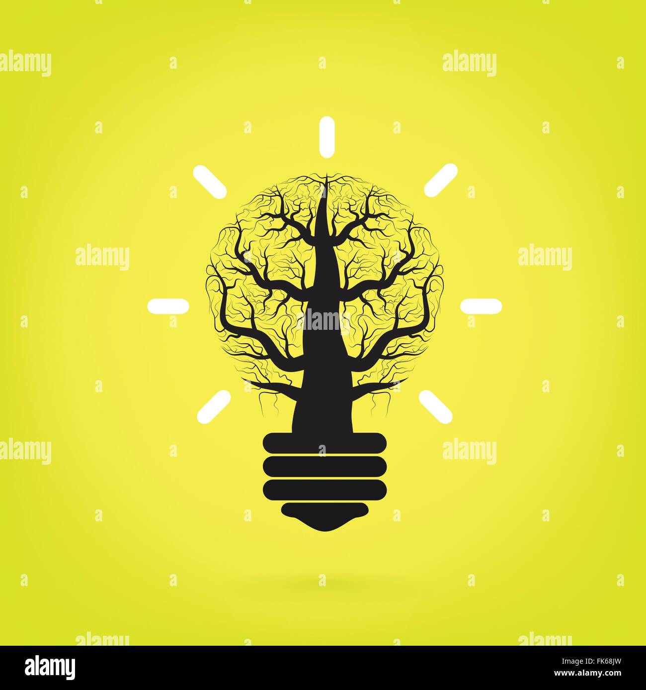 L'initiative verte et concept. Arbre de idée verte tirer pousser dans une ampoule . Vector illustration Illustration de Vecteur
