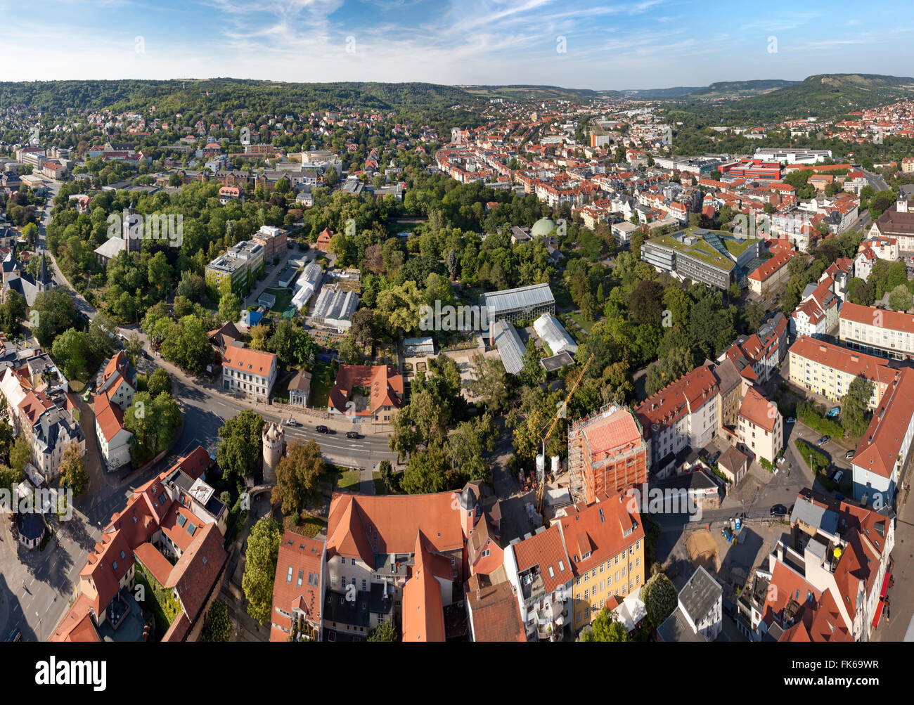 Vue panoramique depuis la Jentower à Jena, Allemagne, Thuringe Banque D'Images