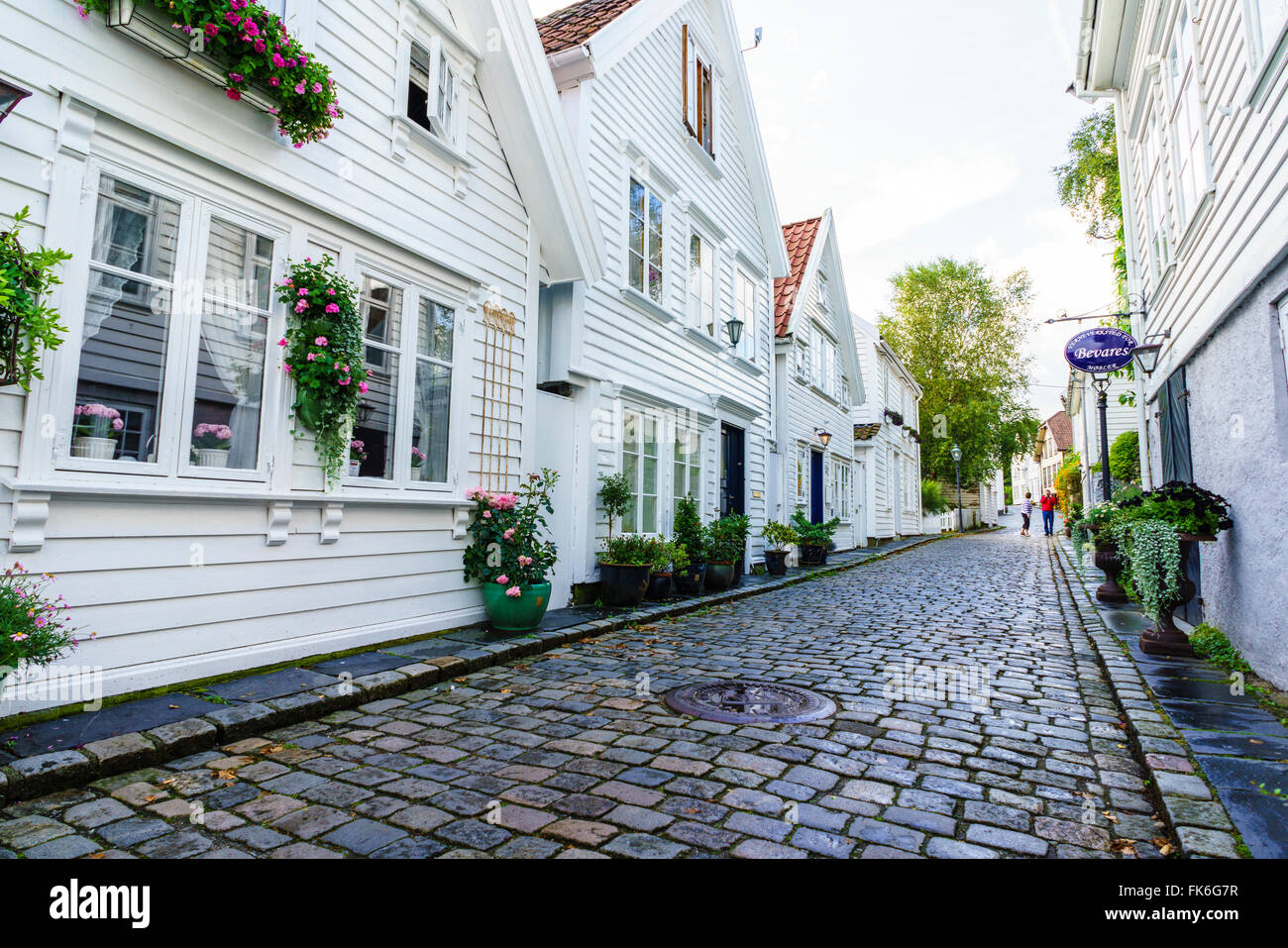 Rizière, composée d'environ 250 bâtiments datant du début du 18e siècle, Stavanger, Norvège, Rotaland Banque D'Images