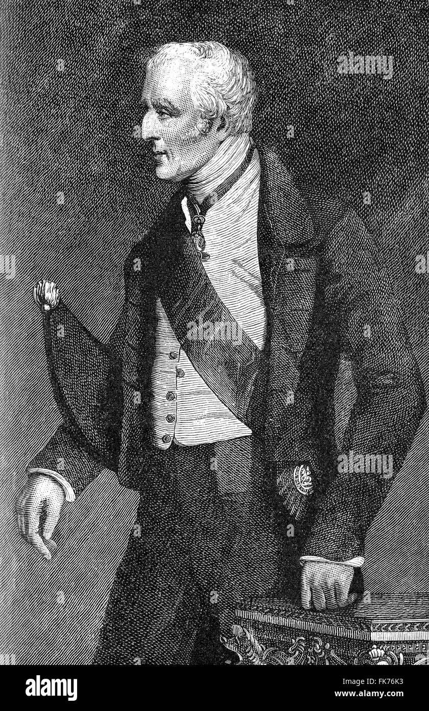 Arthur Wellesley, 1er duc de Wellington, 1769-1852, maréchal et un chef militaire britannique, le ministre des affaires étrangères et le premier min Banque D'Images