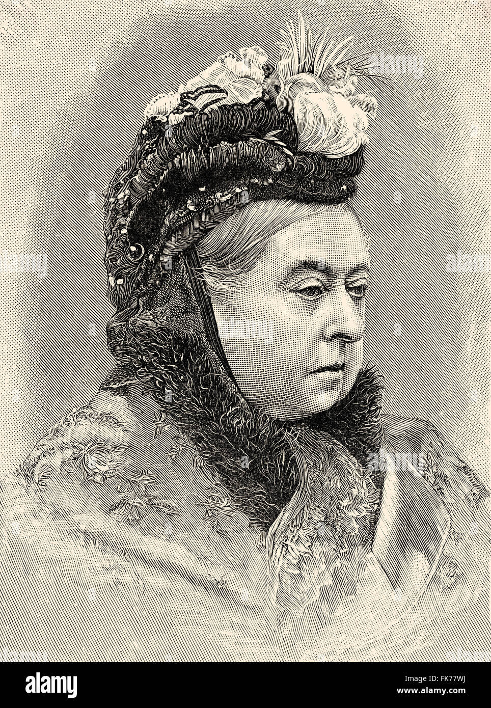 La reine Victoria ou d'Alexandrina Victoria, 1819 - 1901, la Reine du Royaume-Uni de Grande-Bretagne et d'Irlande, impératrice des Indes Banque D'Images