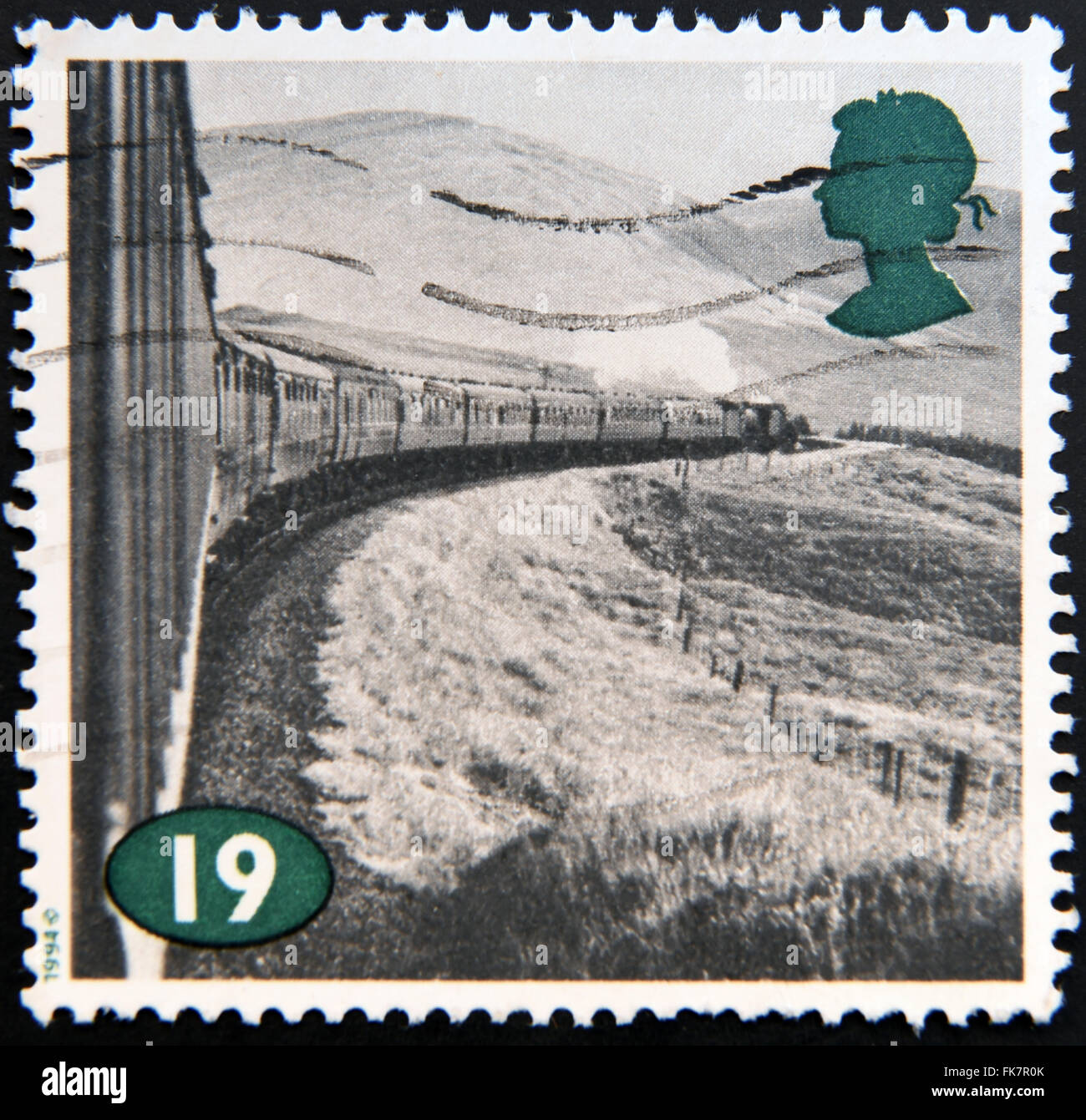 Royaume-uni - circa 1994 : timbre imprimé en Grande-Bretagne montre Dampflokomotive, photographies de fer par Colin Gifford, à partir de Banque D'Images