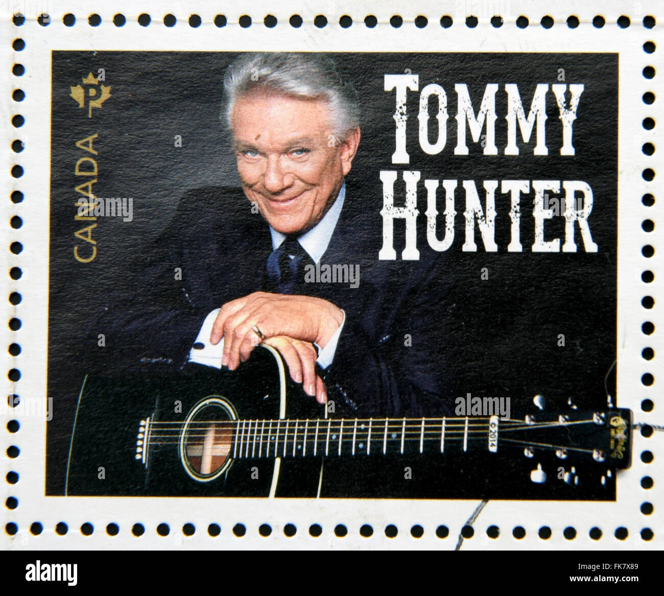 CANADA - circa 2014 : timbres du Canada dédié à l'artiste country canadien, montre Tommy Hunter, circa 2014 Banque D'Images