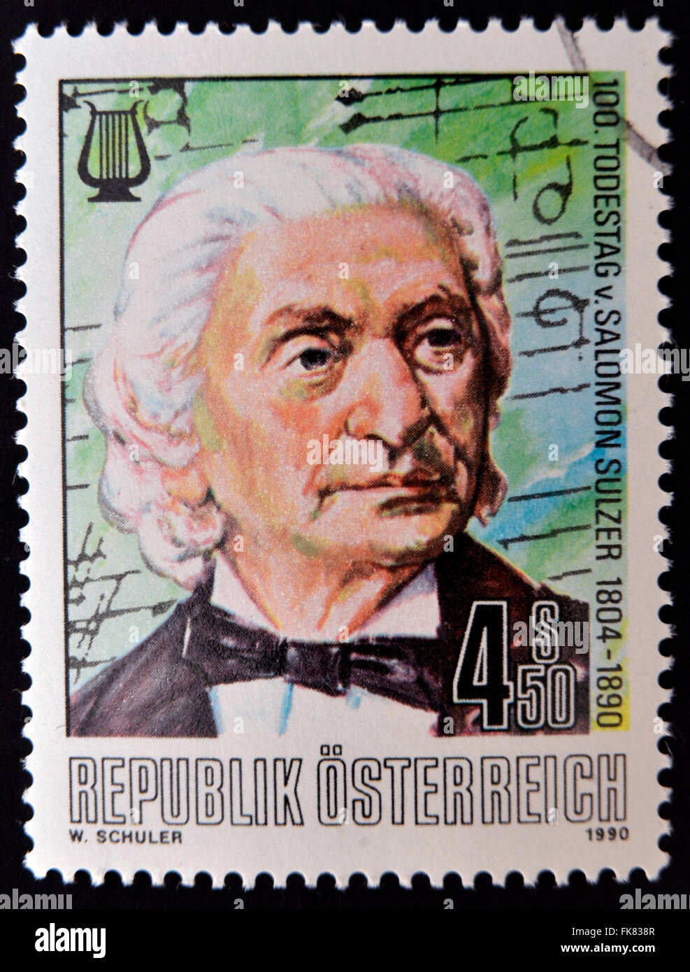 Autriche - circa 1990 : timbres en Autriche montre Salomon Sulze, vers 1990 Banque D'Images