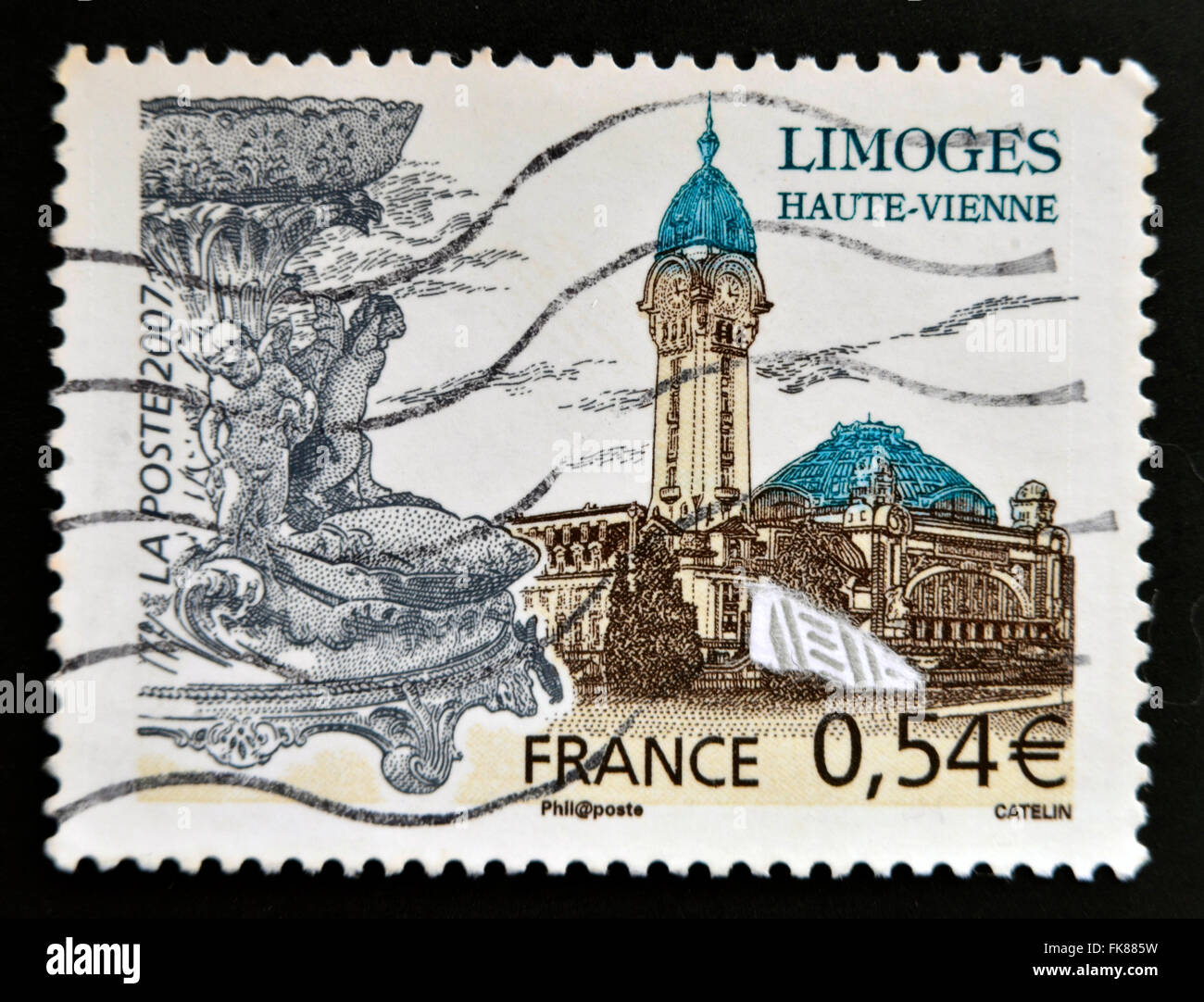 FRANCE - circa 2007 : timbre imprimé en France montre Limoges, vers 2007 Banque D'Images