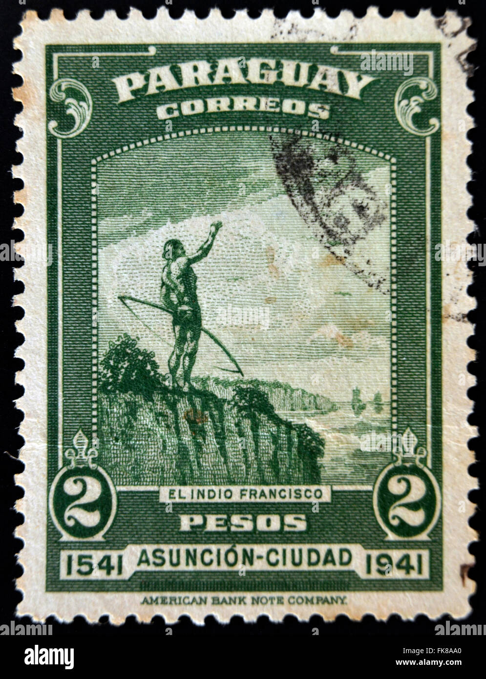 PARAGUAY - circa 1941 : timbre imprimé en Paraguay indien montre Francisco, vers 1941 Banque D'Images