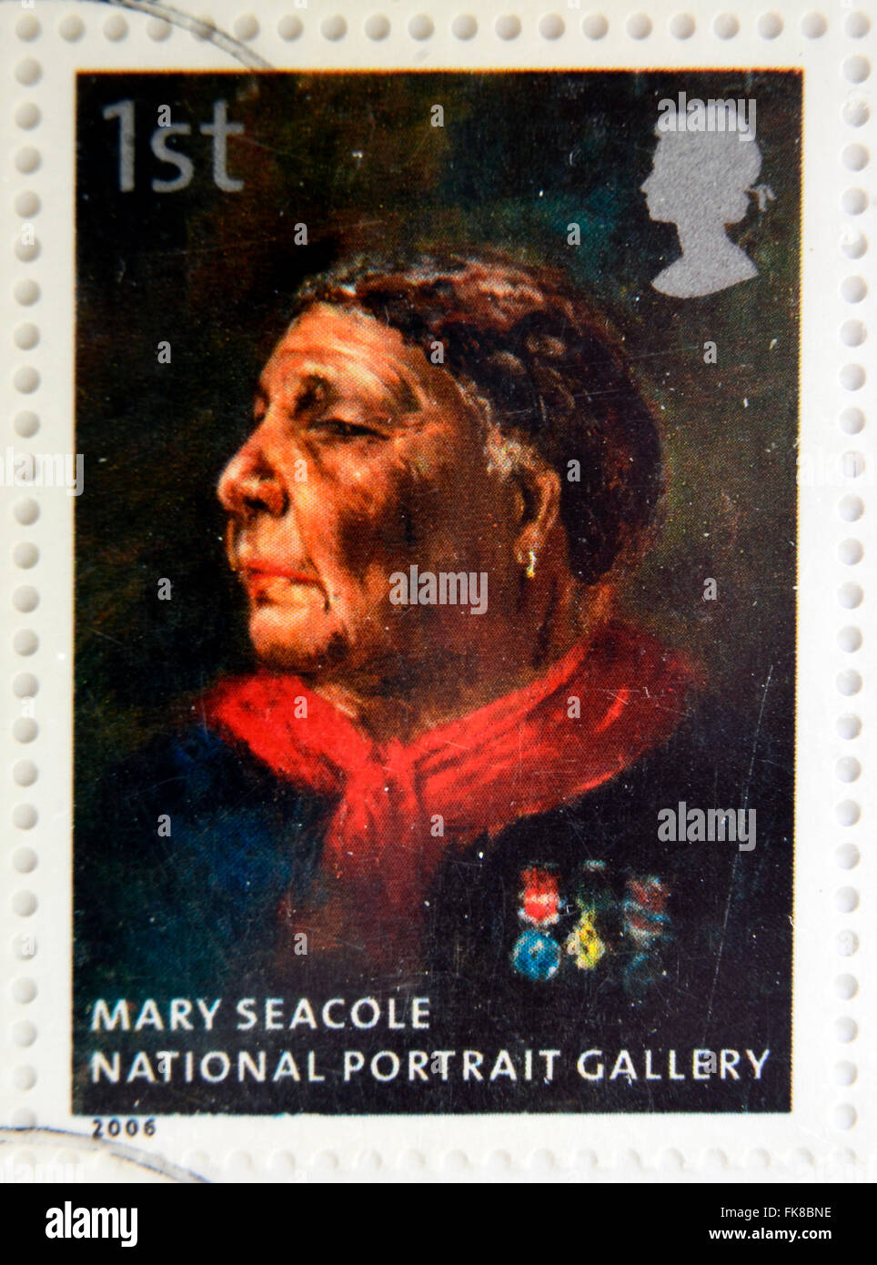 Royaume-uni - circa 2006 : timbre imprimé en Grande-Bretagne dédiée à la National Portrait Gallery, indique Mary Seacole Banque D'Images