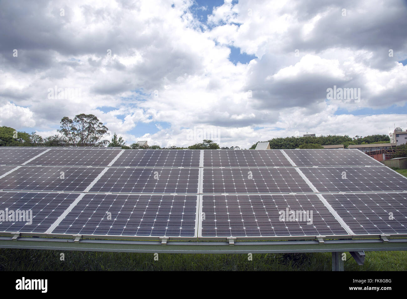 Signe de l'énergie solaire pour produire de l'électricité Banque D'Images