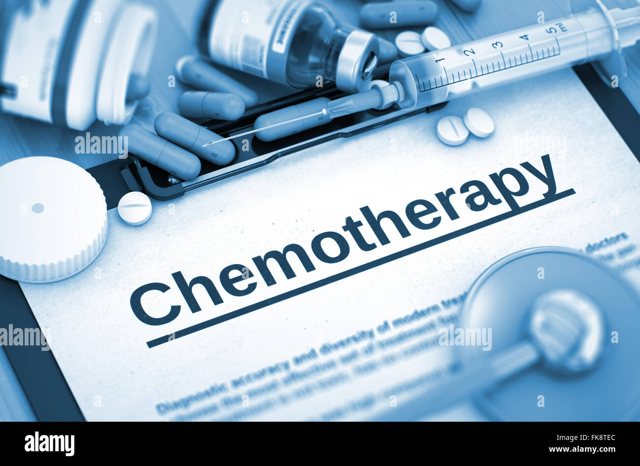Le diagnostic de la chimiothérapie. Concept médical. Banque D'Images