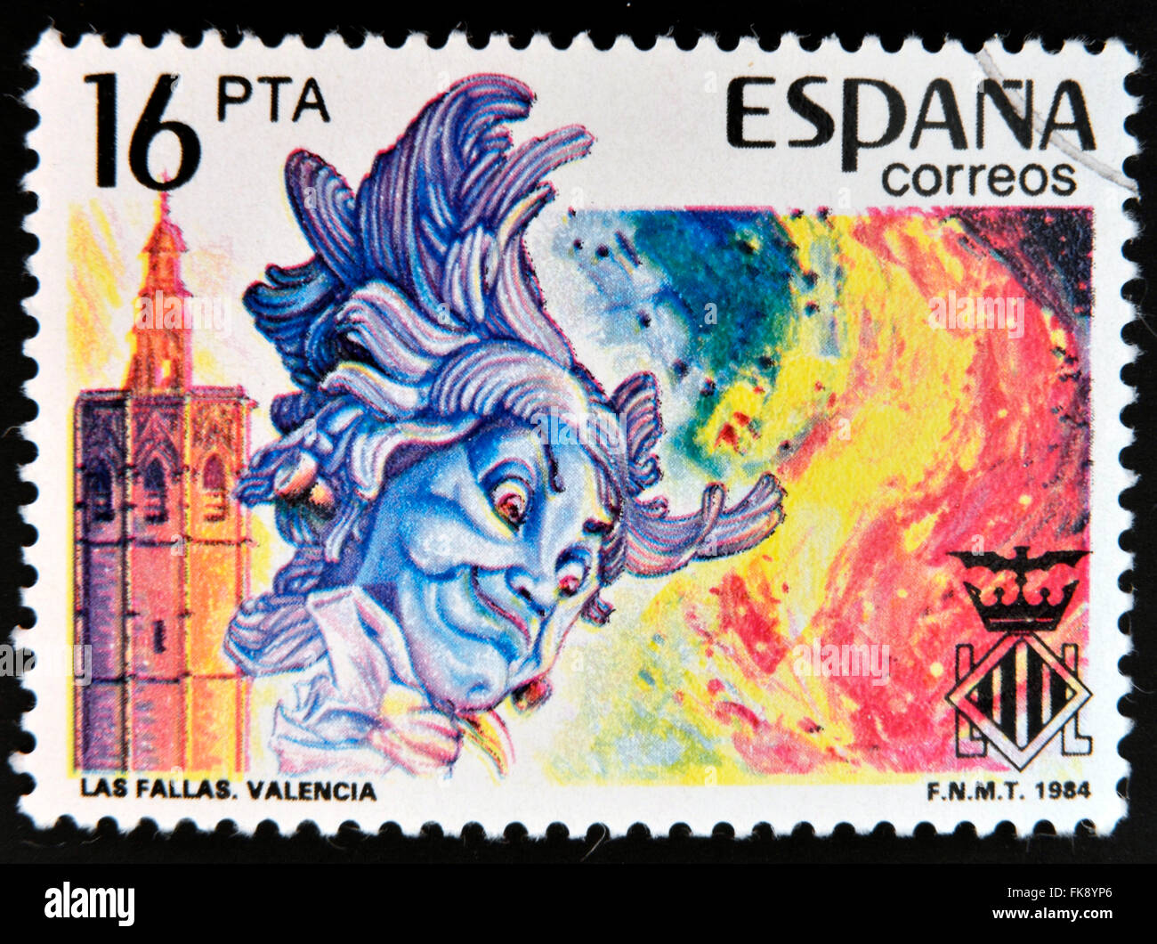 Espagne - circa 1984 : timbres en Espagne montre Las Fallas de Valence, vers 1984 Banque D'Images