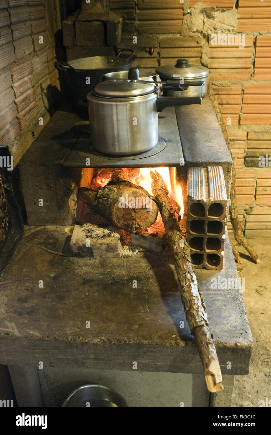 Poêle à bois Banque D'Images