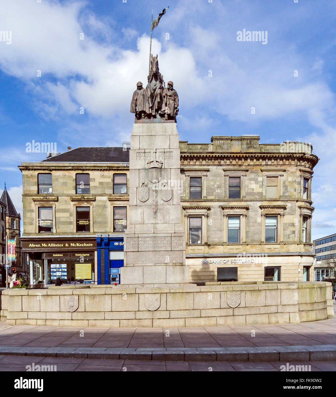 Monument commémoratif de guerre dans le centre de Paisley Ecosse Rrenfrewshire Banque D'Images
