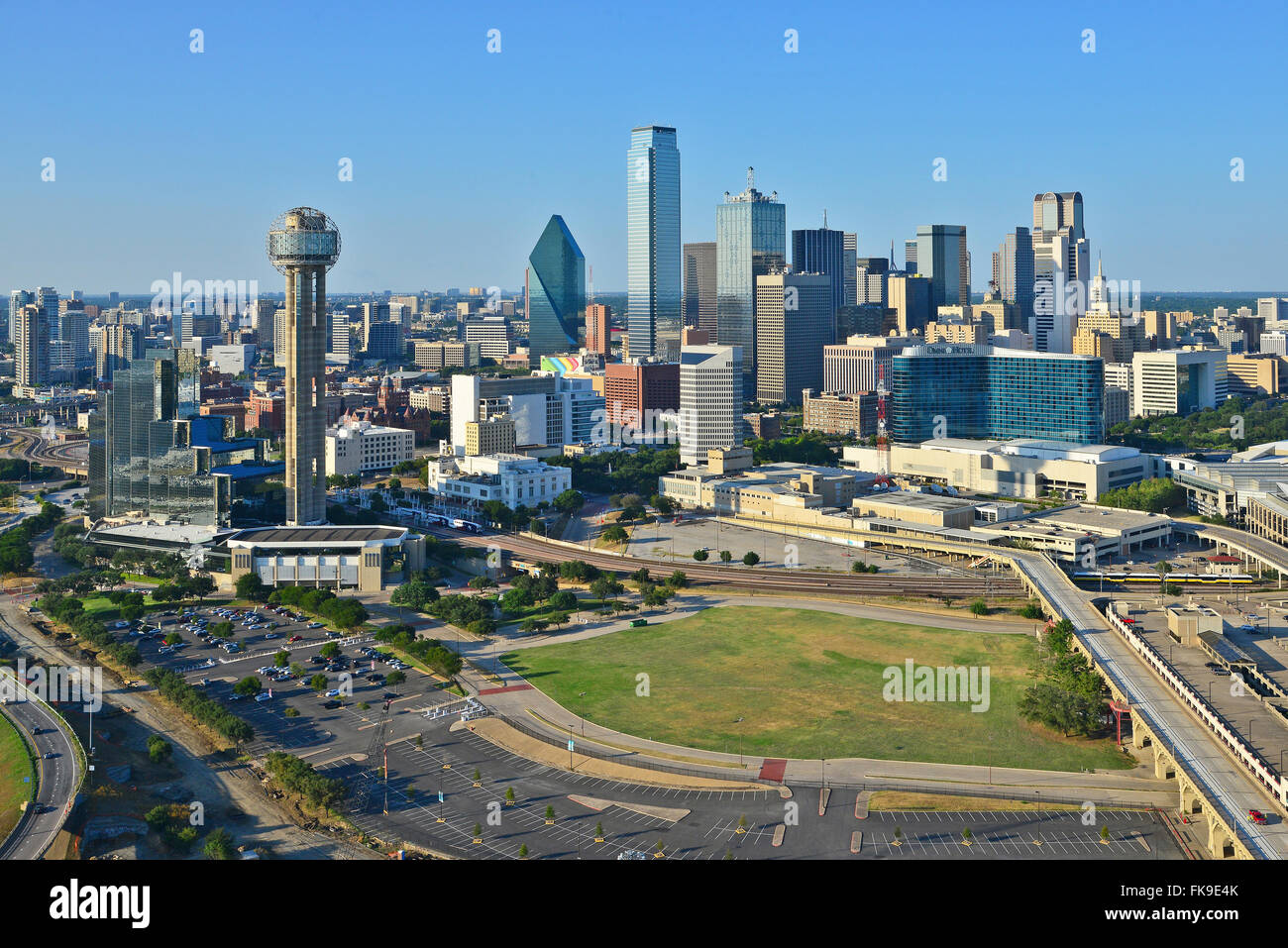 Le centre-ville de Dallas, Texas de l'air Banque D'Images