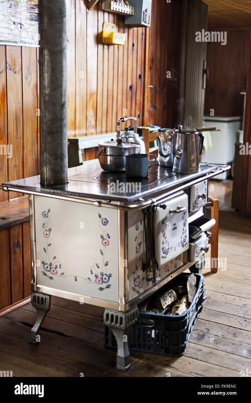 Poêle à bois dans la maison rurale de Bom Jardim da Serra - Santa Catarina Banque D'Images