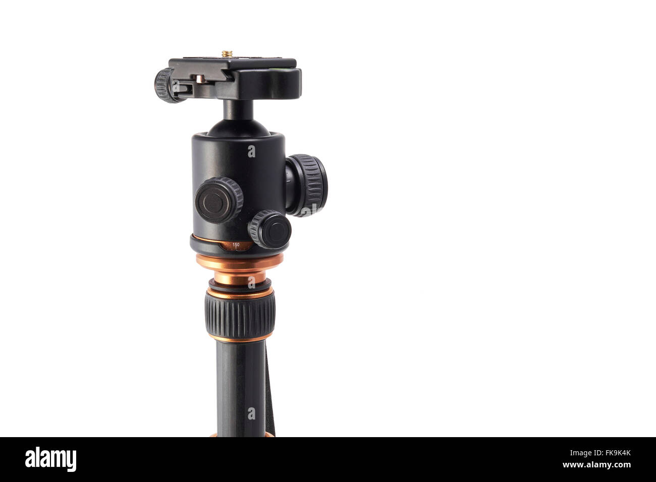 Haut d'un trépied photo avec barrures en fibre de carbone Banque D'Images