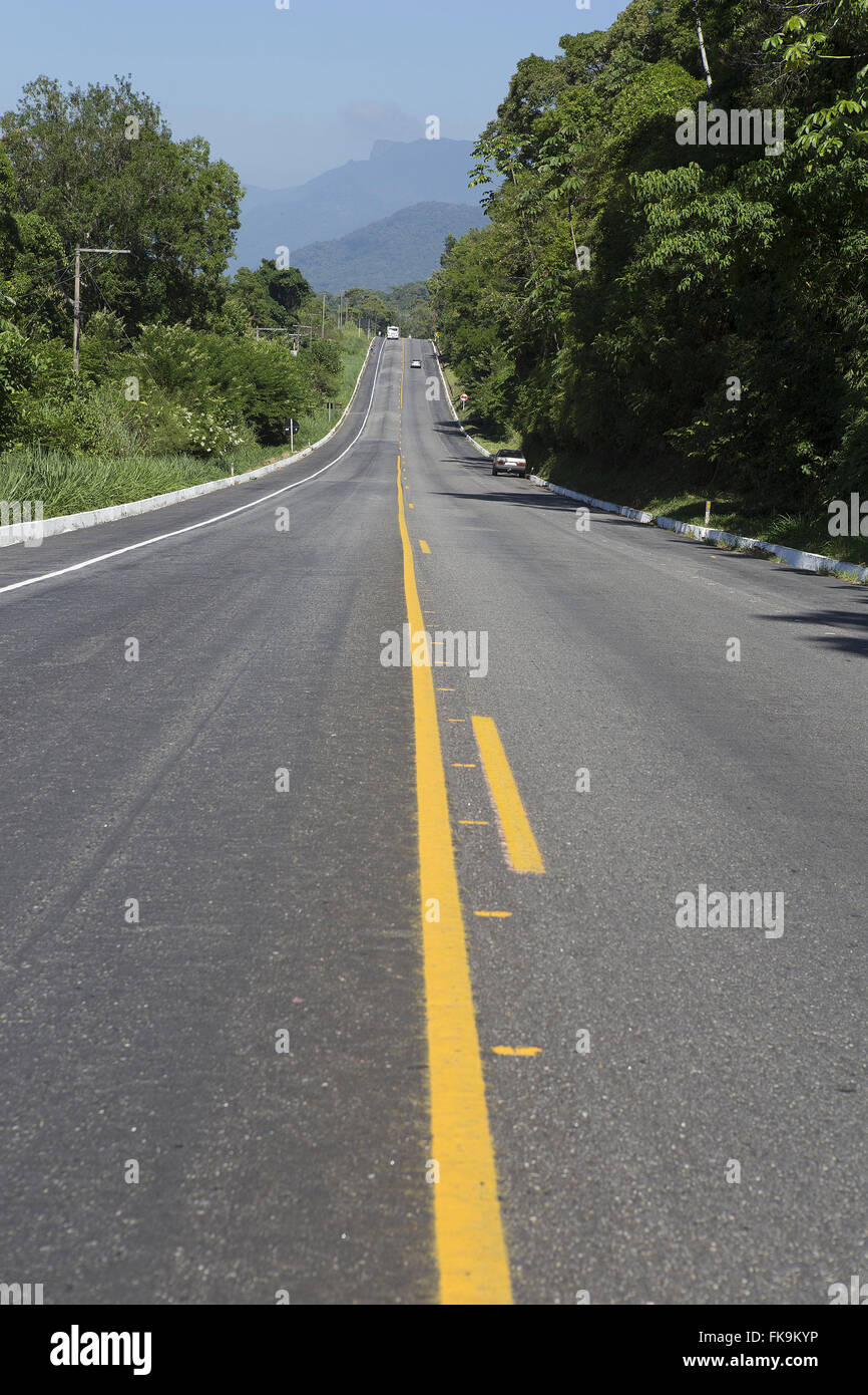 Gouverneur Mario Covas autoroute ou route de l'autoroute BR-101 route Rio-Santos Banque D'Images