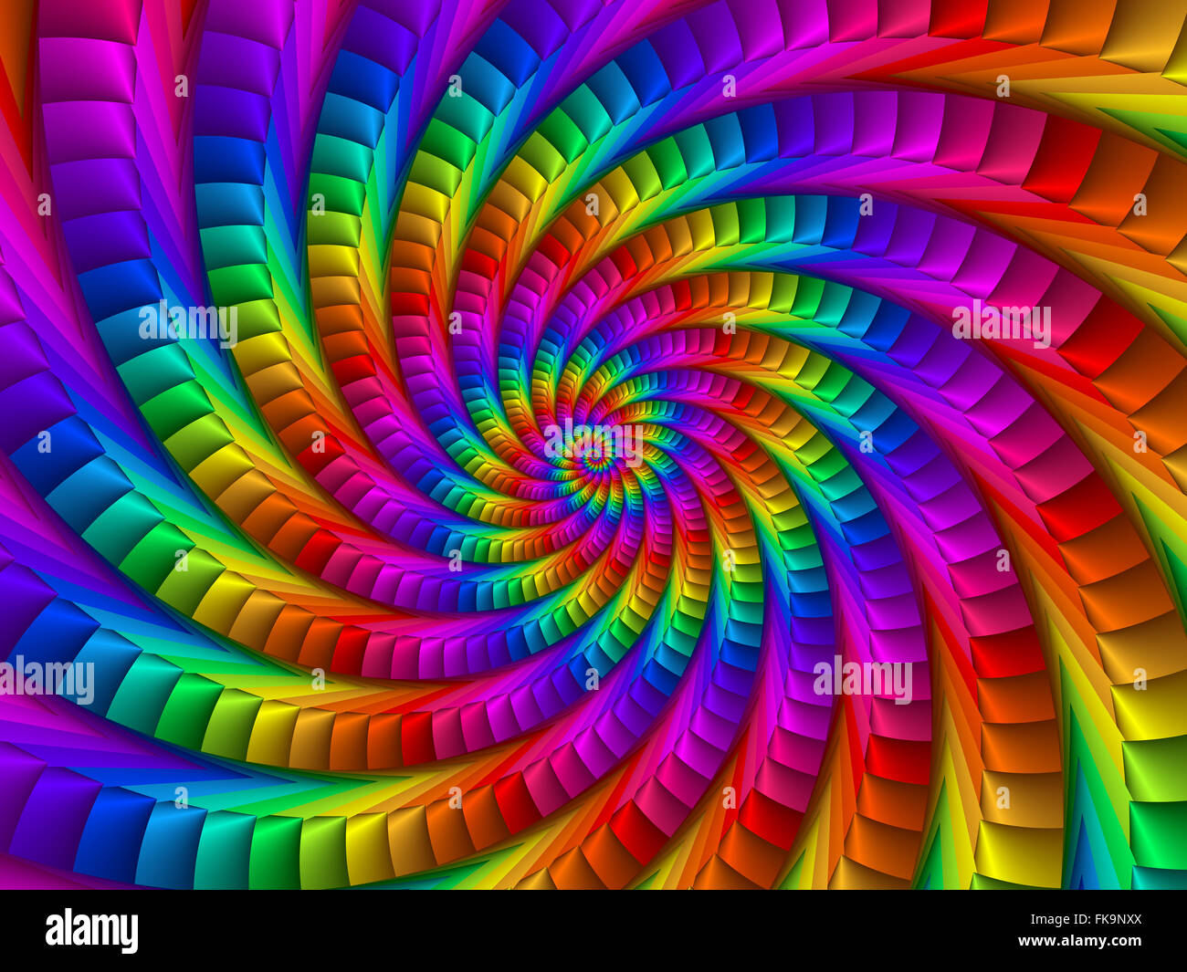 Texture de fond en spirale Arc-en-ciel psychédélique Banque D'Images