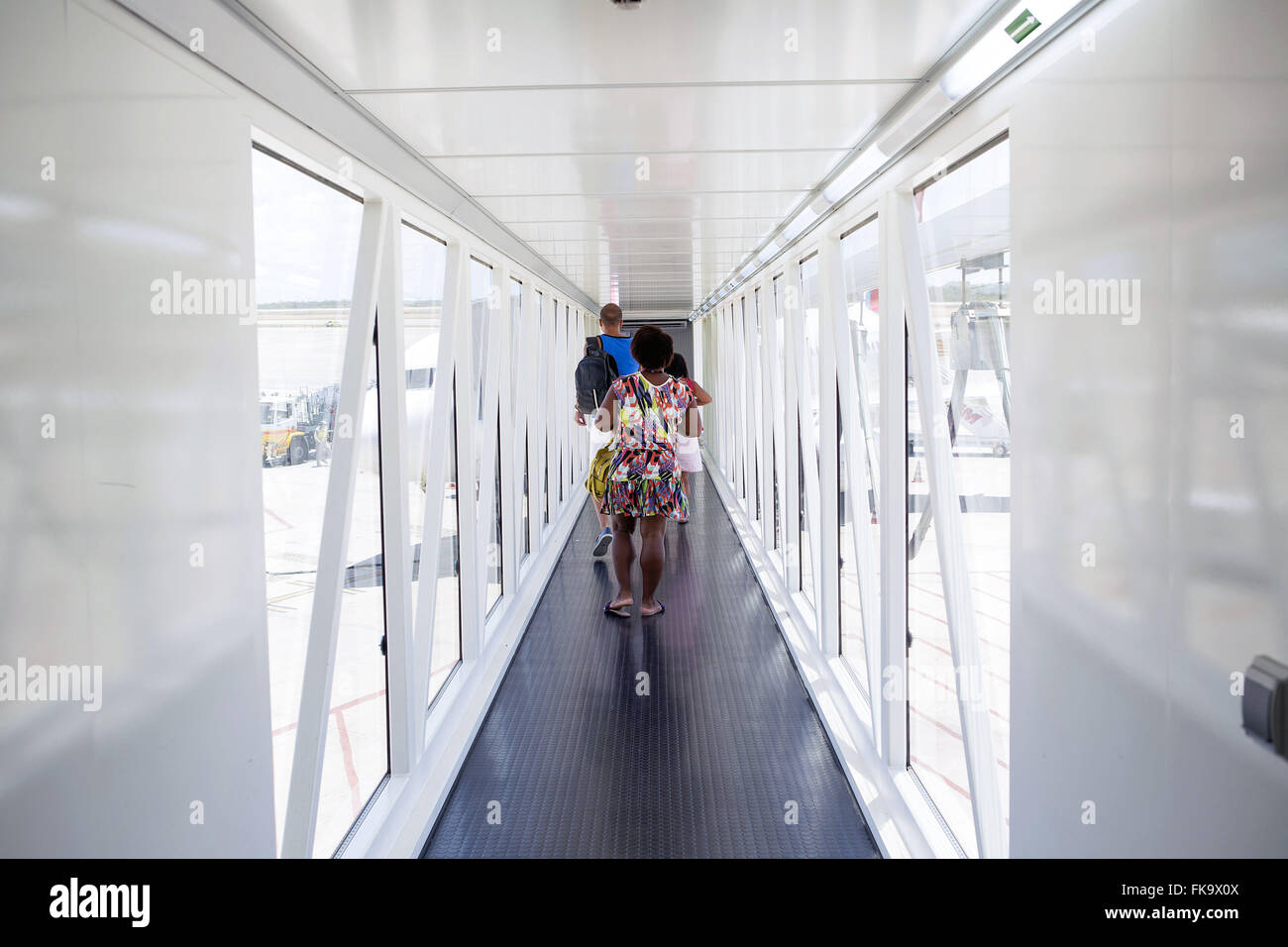 Pont interne à l'aéroport international boarding Gouverneur AluÌzio Alves Banque D'Images
