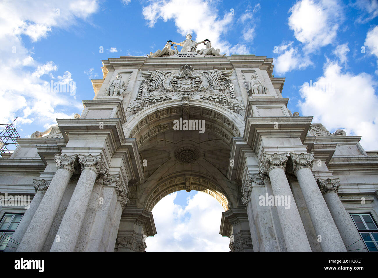 L'arc de la rue Augusta dans l'aile nord de la Praca do Comercio Banque D'Images