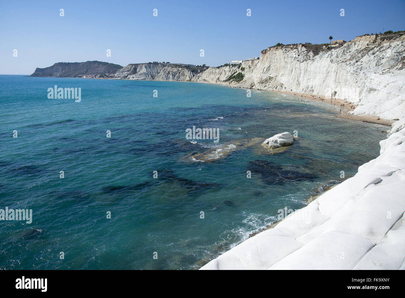 Scala dei Turchi - roche sédimentaire de calcite sur la rive de la Mer Méditerranée Banque D'Images