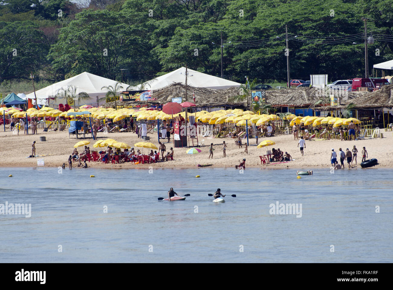 La plage de la rivière - Rivière Araguaia dans Aragarcas-Goias Banque D'Images