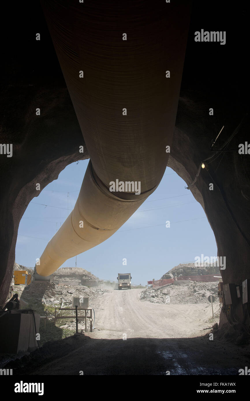 L'intérieur du tunnel sous l'Cuncas J'ai vu Braga - transposition du fleuve São Francisco Banque D'Images