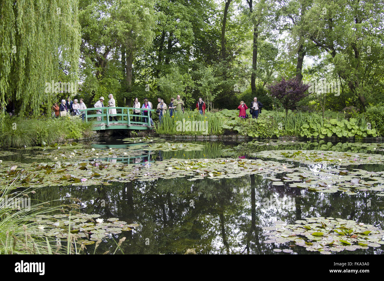 Les jardins de Monet - Nymphéas de jardin - village de Giverny - Haut Mormandia Banque D'Images