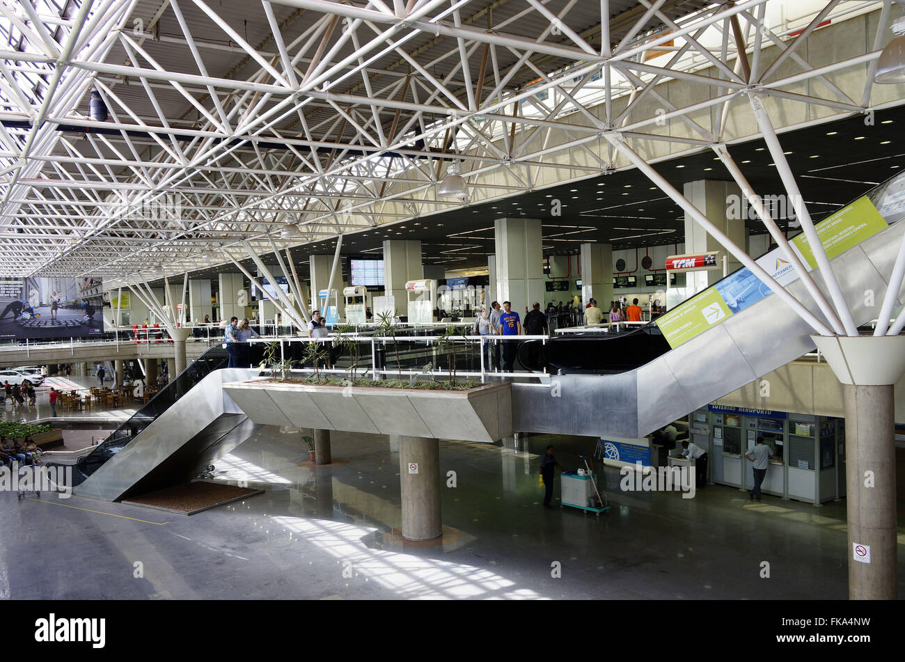 Vue de l'intérieur de l'Aéroport International de Brasilia - Président Juscelino Kubitschek Banque D'Images