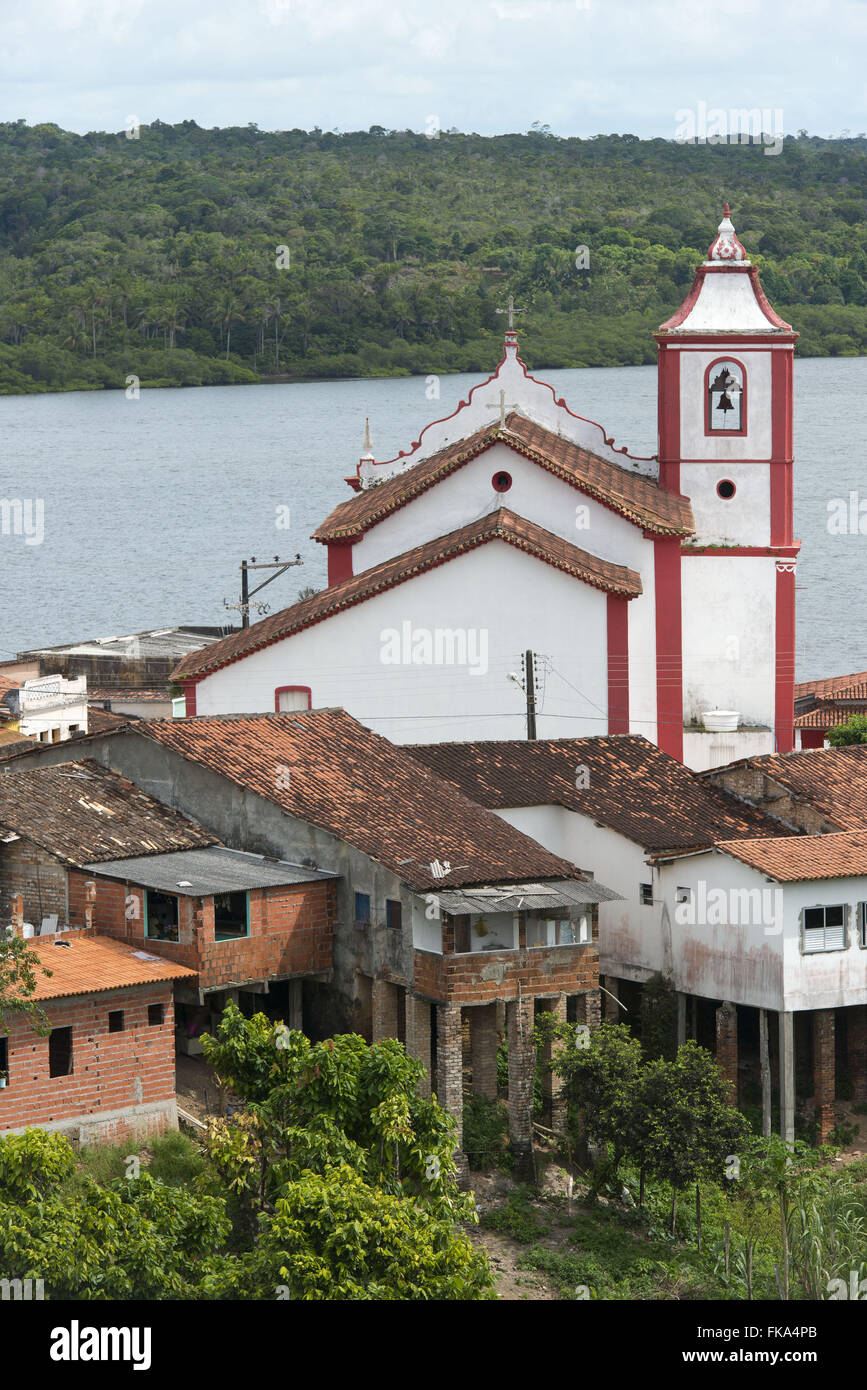 Église de Sao Sebastiao - pour financer le Marau Rio - Camamu Bay Banque D'Images
