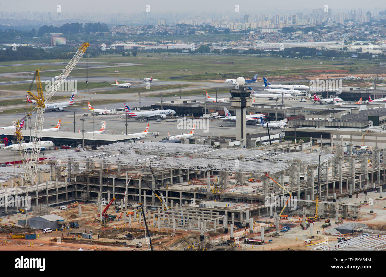 Grossissement de la Sao Paulo / l'Aéroport International de Guarulhos Banque D'Images