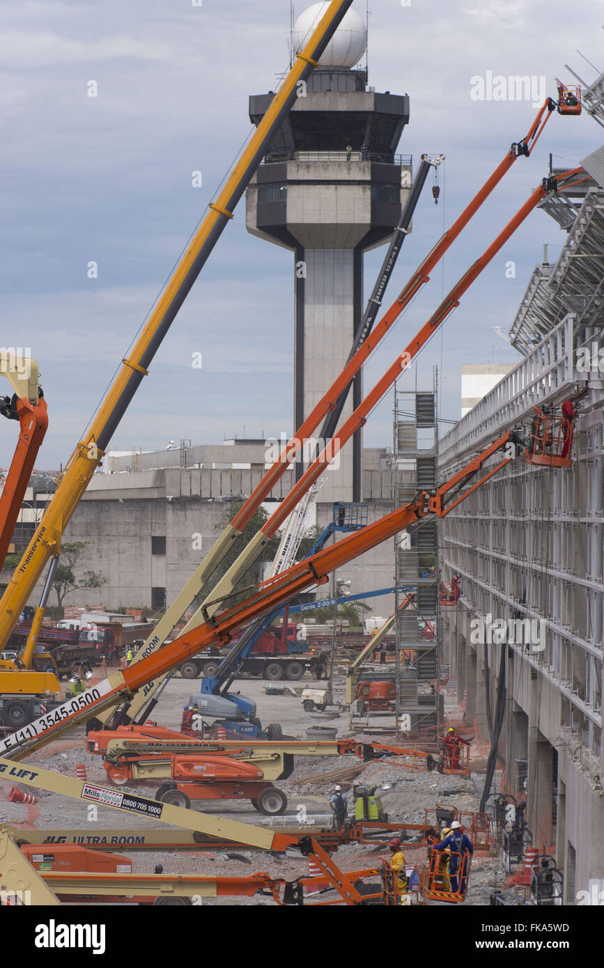 Travaux d'agrandissement à l'Aéroport International de São Paulo/Guarulhos Banque D'Images