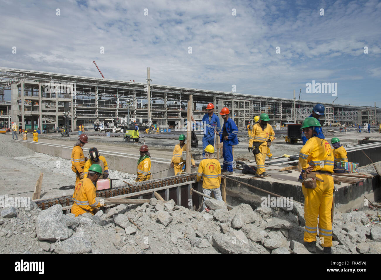 Travaux publics niveau d'agrandissement de Sao Paulo / l'Aéroport International de Guarulhos Banque D'Images