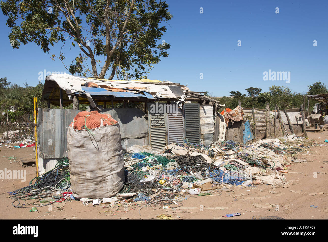 Lixo reciclado por recolhido lixão catadores no da Cidade Banque D'Images